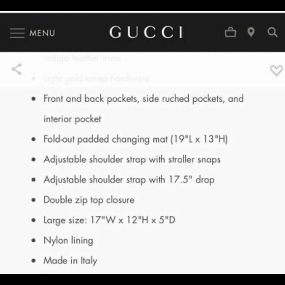 Gucci original monogram canvas diaper bag. - Picture 10 of 10